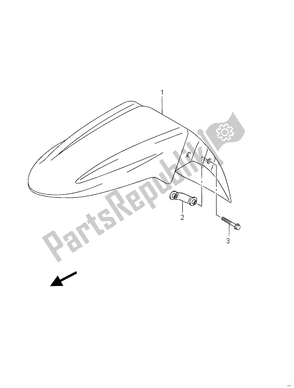 All parts for the Front Fender (gsf650u) of the Suzuki GSF 650 Sasa Bandit 2011