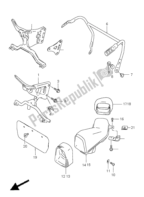 Tutte le parti per il Parti Di Installazione Del Corpo Del Cofano del Suzuki GSX R 600 1997