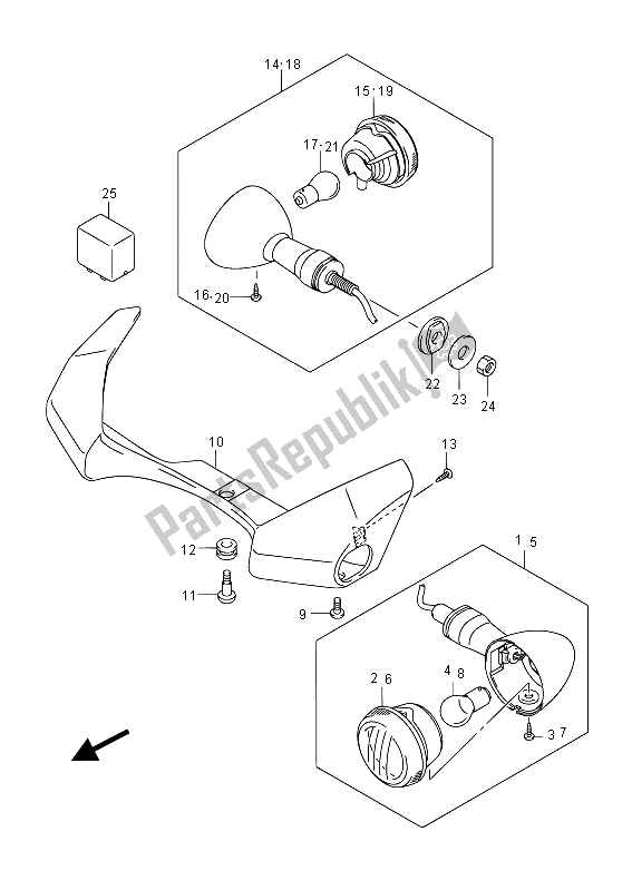 Alle onderdelen voor de Richtingaanwijzer Lamp (vzr1800zuf E19) van de Suzuki VZR 1800 NZR M Intruder 2012