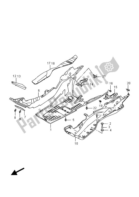 Toutes les pièces pour le Bouclier De Jambe Arrière du Suzuki Burgman AN 400 AZA 2015