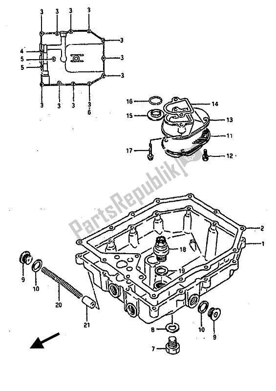 Tutte le parti per il Coppa Dell'olio del Suzuki GSX R 1100 1989