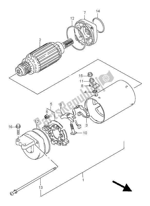 Tutte le parti per il Motorino Di Avviamento (1) del Suzuki LS 650 Savage 2001