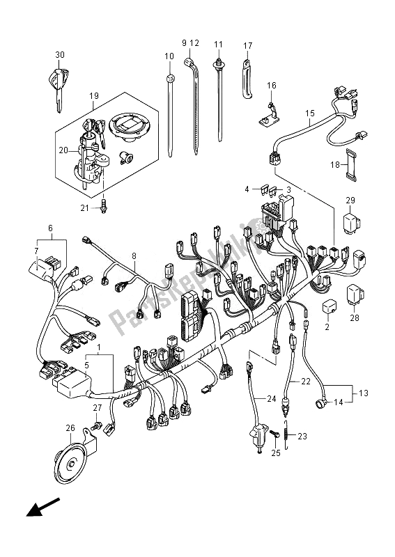 Tutte le parti per il Cablaggio (gsx-r750) del Suzuki GSX R 750 2014