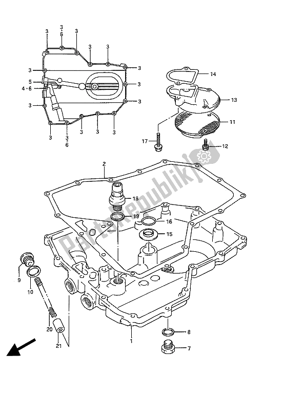 Toutes les pièces pour le Carter D'huile du Suzuki GSX 1100G 1993