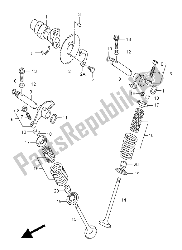 All parts for the Camshaft & Valve of the Suzuki RV 125 Vanvan 2006