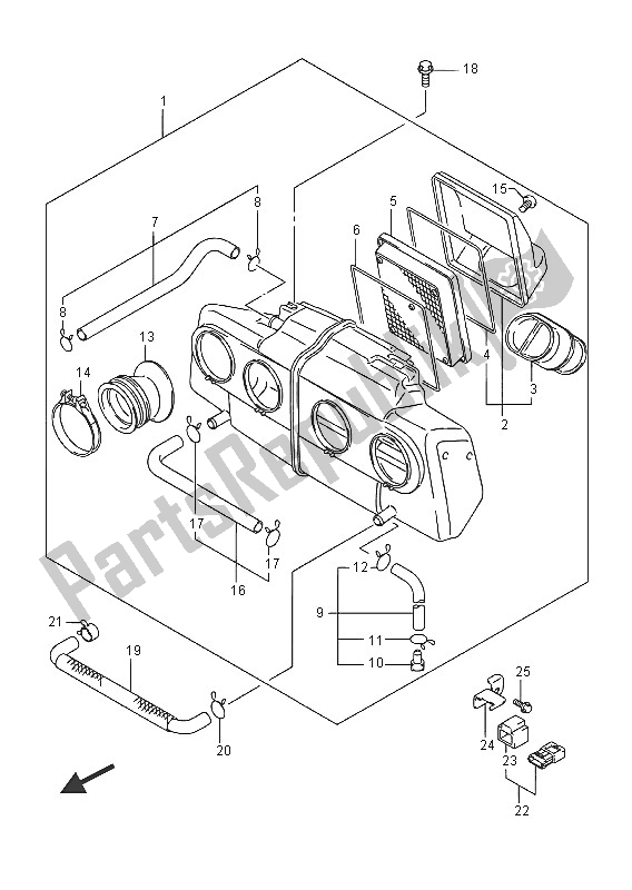 Tutte le parti per il Filtro Dell'aria del Suzuki GSX 1250 FA 2016