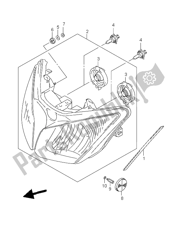 Toutes les pièces pour le Lampe Frontale (e24) du Suzuki DL 650A V Strom 2009