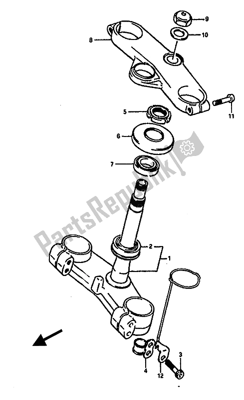 Tutte le parti per il Gambo Dello Sterzo del Suzuki GSX R 1100 1989