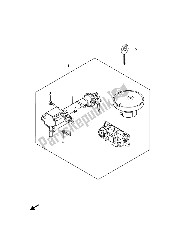 Tutte le parti per il Set Di Blocco del Suzuki UH 200A Burgman 2014