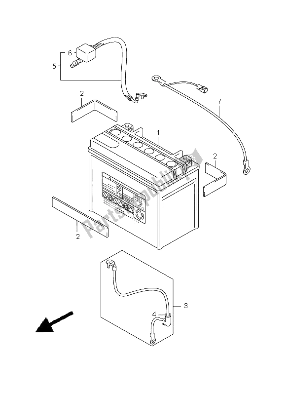 All parts for the Battery of the Suzuki VZ 800Z Intruder 2009