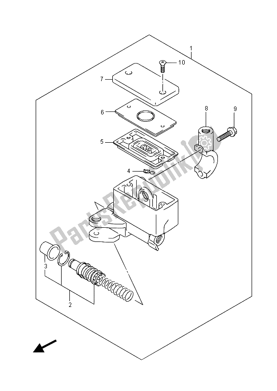 All parts for the Front Master Cylinder (sfv650u) of the Suzuki SFV 650A Gladius 2015