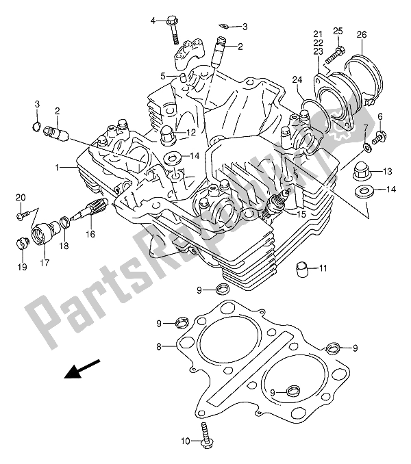 Toutes les pièces pour le Culasse du Suzuki GS 500 EU 1990