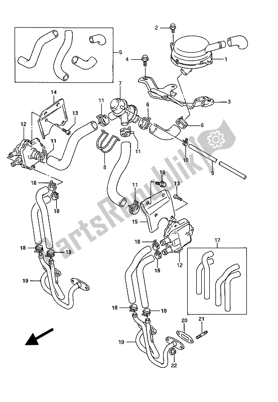 Toutes les pièces pour le Deuxième Air (e18-e39) du Suzuki GSX 1100G 1991