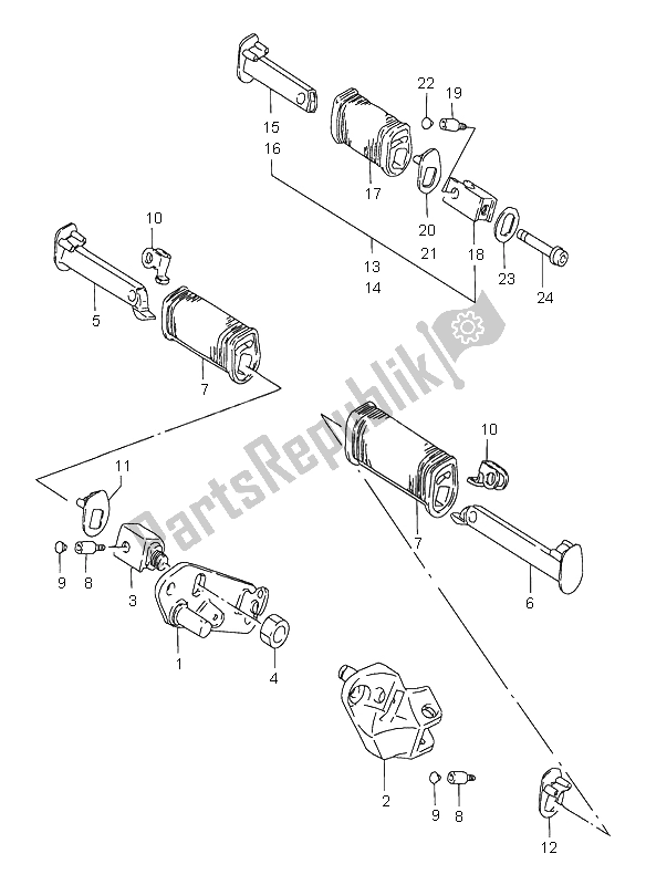 Todas las partes para Reposapiés de Suzuki LS 650 Savage 1999