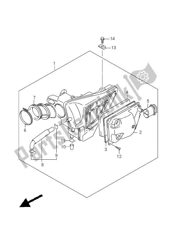 All parts for the Air Cleaner of the Suzuki RV 125 Vanvan 2009