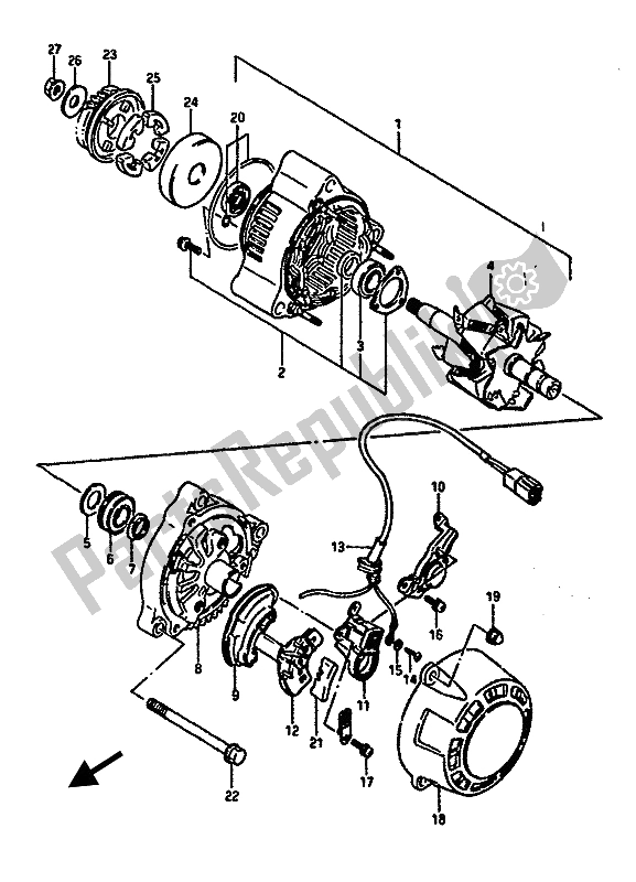 Toutes les pièces pour le Alternateur du Suzuki GSX R 1100 1986