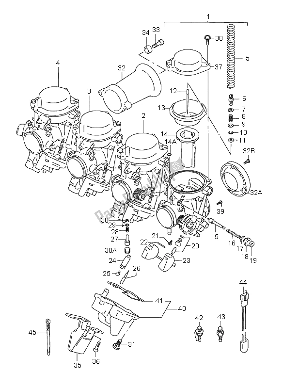 Alle onderdelen voor de Carburator van de Suzuki GSX R 600 2000