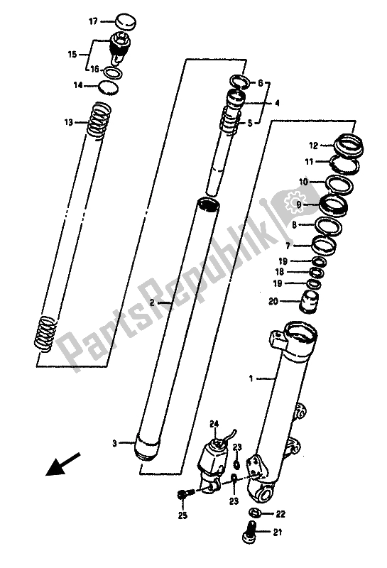 Toutes les pièces pour le Amortisseur Avant Gauche du Suzuki GSX R 1100 1986