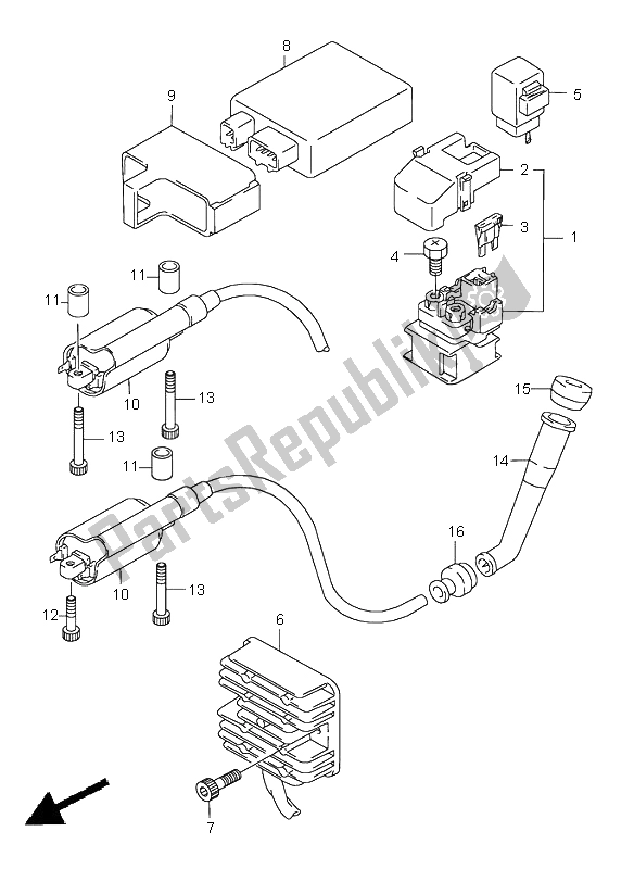 All parts for the Electrical of the Suzuki VZ 800 Marauder 2000