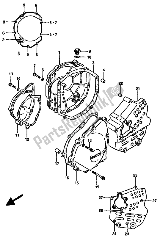 Tutte le parti per il Coperchio Del Carter del Suzuki GSX R 750X 1987