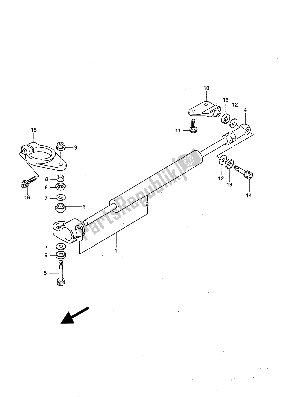 All parts for the Steering Damper of the Suzuki GSX R 1100 1992