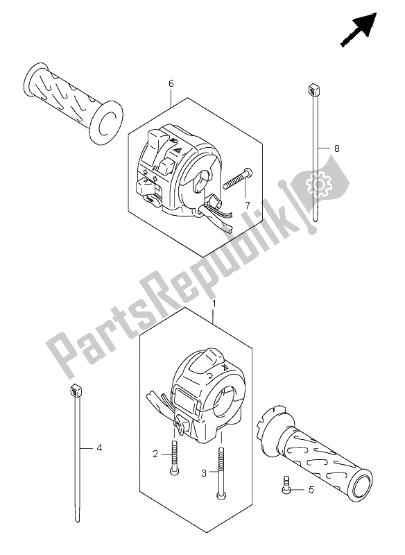 All parts for the Handle Switch of the Suzuki RV 125 Vanvan 2005