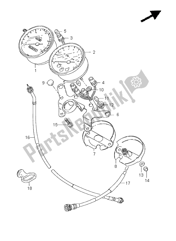 All parts for the Speedometer & Tachometer of the Suzuki GN 125E 1999