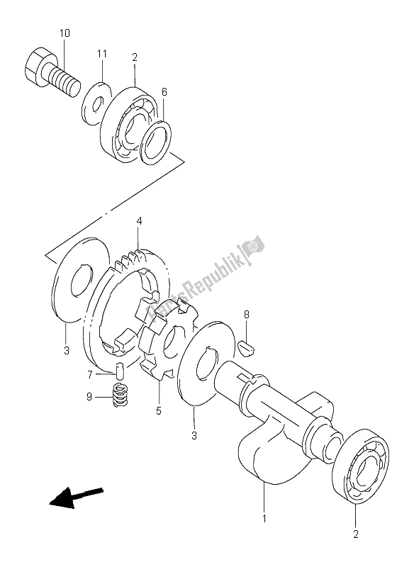 Todas las partes para Equilibrador De Manivela de Suzuki DR 350 SE 1998