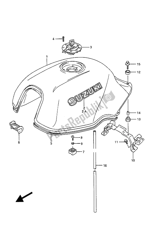 Tutte le parti per il Serbatoio Di Carburante del Suzuki GSX 1100G 1991