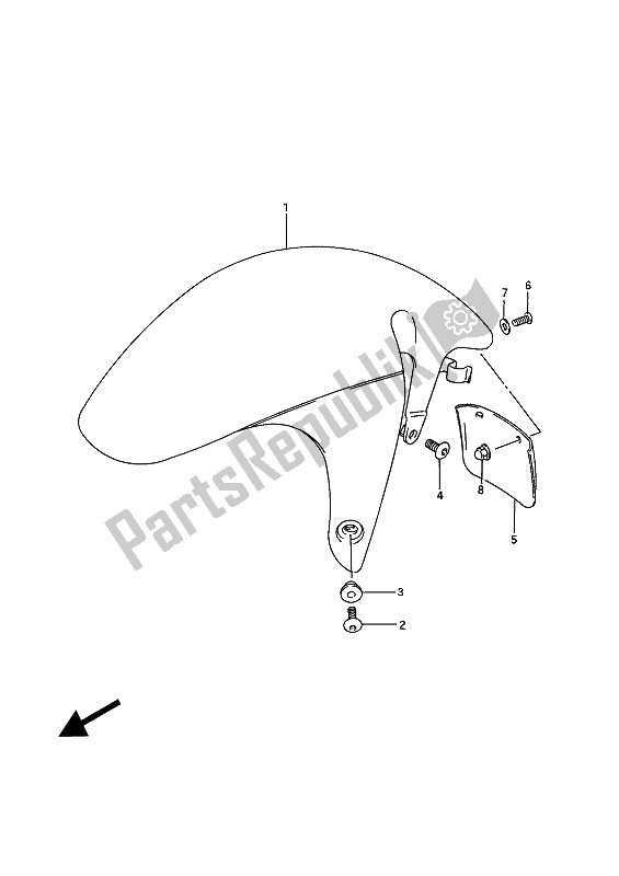 Tutte le parti per il Parafango Anteriore del Suzuki GSX R 750W 1993