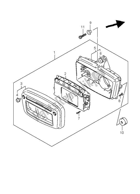 All parts for the Speedometer(f. No. 5saap41a67110001 ) of the Suzuki LT A 700X Kingquad 4X4 2006