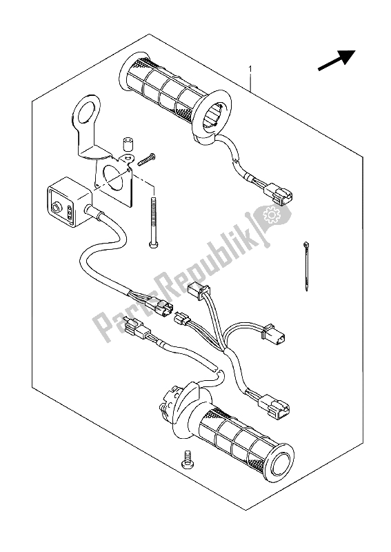 Alle onderdelen voor de Greepverwarmingsset (optioneel) van de Suzuki UH 200A Burgman 2015