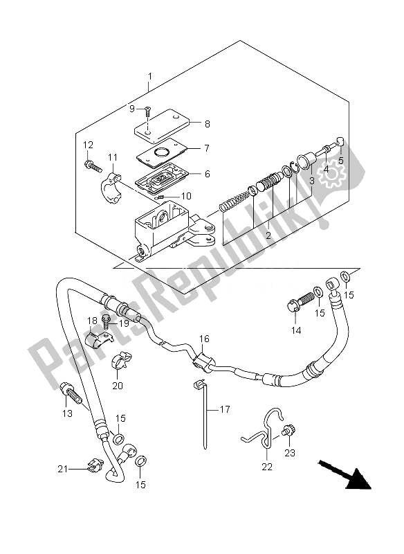 Todas las partes para Cilindro Maestro Del Embrague de Suzuki GSX 650 FA 2010