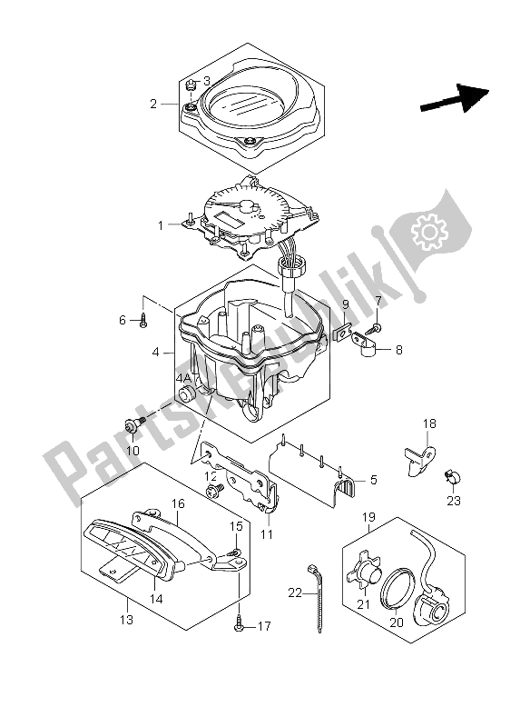 All parts for the Speedometer of the Suzuki VZ 800Z Intruder 2008