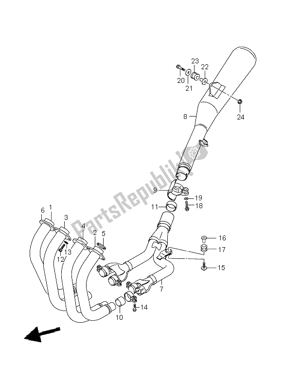 Todas las partes para Silenciador de Suzuki GSX 1400Z 2007