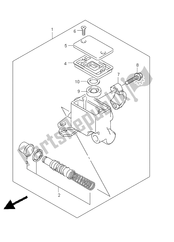 All parts for the Front Master Cylinder of the Suzuki LT A 750 XPZ Kingquad AXI 4X4 2012