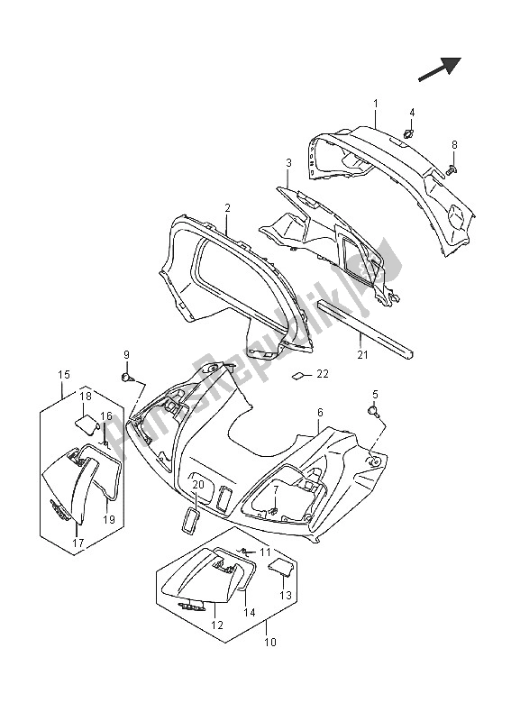 All parts for the Meter Panel (an650) of the Suzuki AN 650Z Burgman Executive 2016