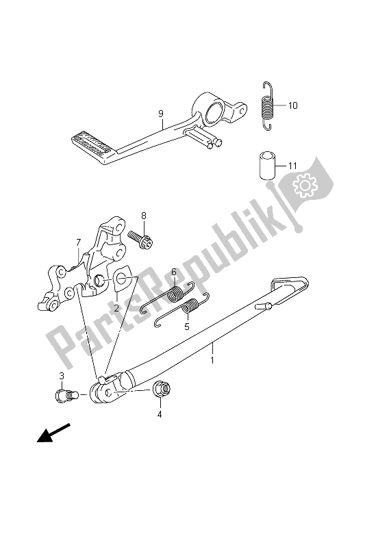 All parts for the Stand of the Suzuki GSX R 1000 2011