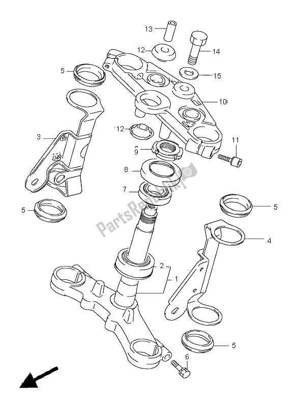 Toutes les pièces pour le Potence De Direction du Suzuki GS 500 2002