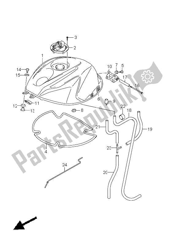 All parts for the Fuel Tank (gsx-r600 E21) of the Suzuki GSX R 600 2011