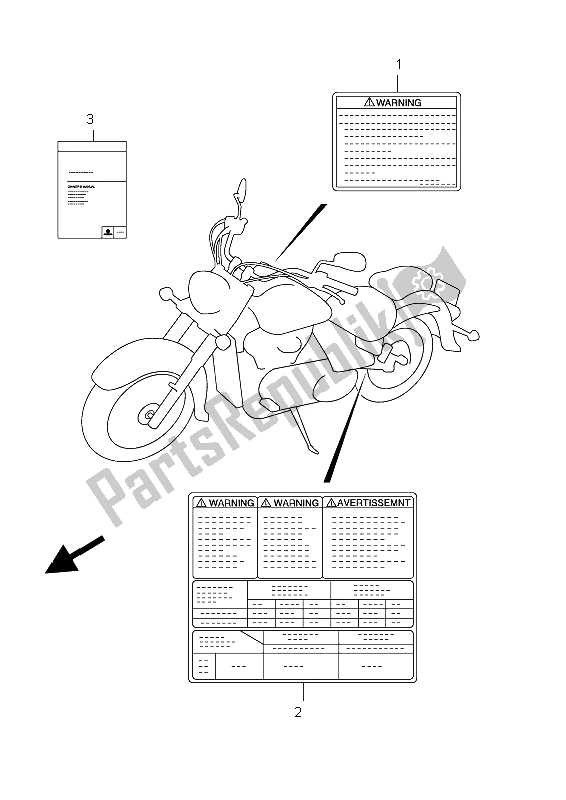 Todas las partes para Etiqueta (vl800 E02) de Suzuki C 800 VL Intruder 2012