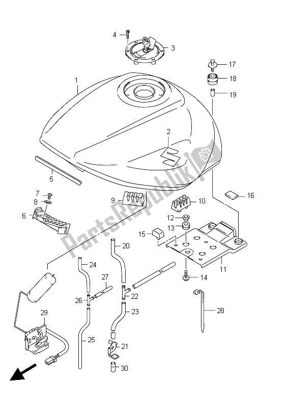 Toutes les pièces pour le Réservoir De Carburant (gsf1250s E24) du Suzuki GSF 1250 SA Bandit 2012