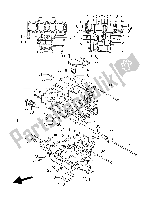 Todas las partes para Caja Del Cigüeñal de Suzuki GSF 1250 Nassa Bandit 2009