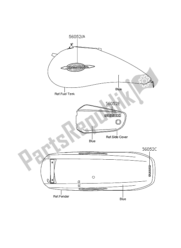 Todas las partes para Etiqueta (azul) de Suzuki VZ 1600 Marauder 2004