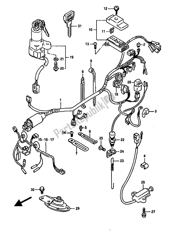 Tutte le parti per il Cablaggio Elettrico del Suzuki GSX R 1100 1989