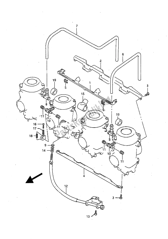 All parts for the Carburetor Fittings of the Suzuki GSX R 1100 1992