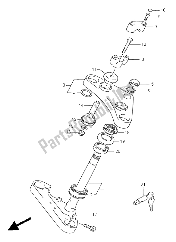 Tutte le parti per il Gambo Dello Sterzo del Suzuki LS 650 Savage 2002