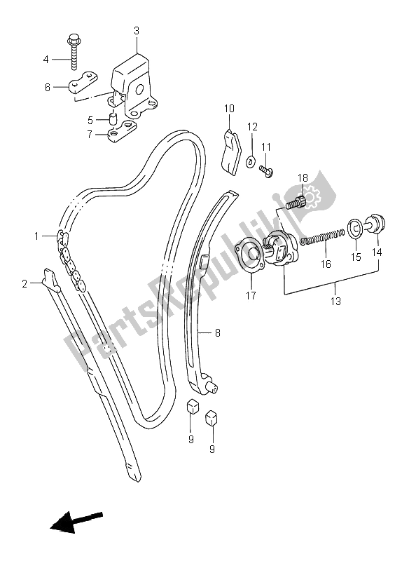 Todas as partes de Corrente De Cam do Suzuki GSX 750F 1995