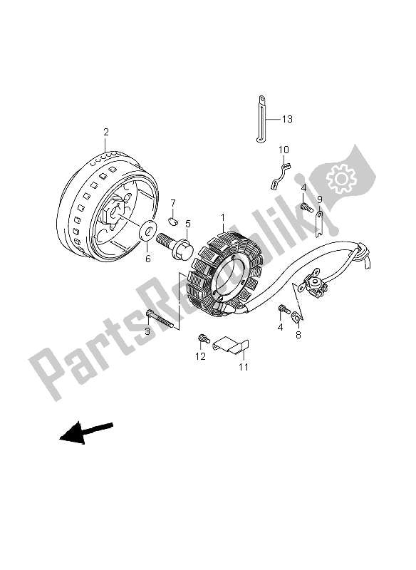 All parts for the Magneto of the Suzuki VL 800C Volusia 2007