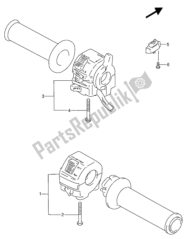 Tutte le parti per il Interruttore Maniglia del Suzuki RF 600 RU 1994